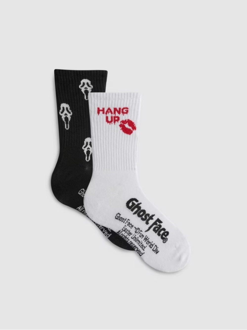 Primark Ghost Face "Hang Up" Crew Socks (2 Pair)